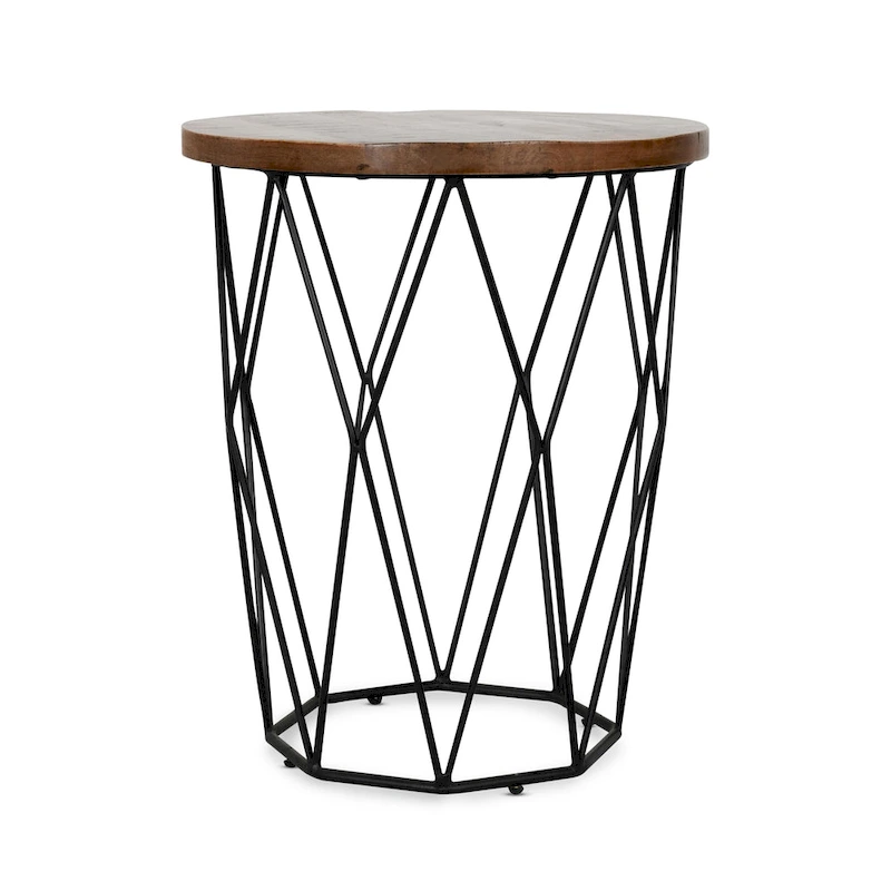 Chester Geometric Round Side Table by Kosas Home - 24Hx20Wx20D