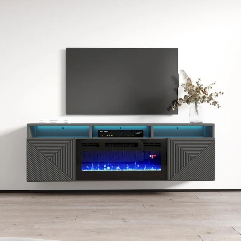 Giza EF Wall Mounted Electric Fireplace Modern 63 TV Stand