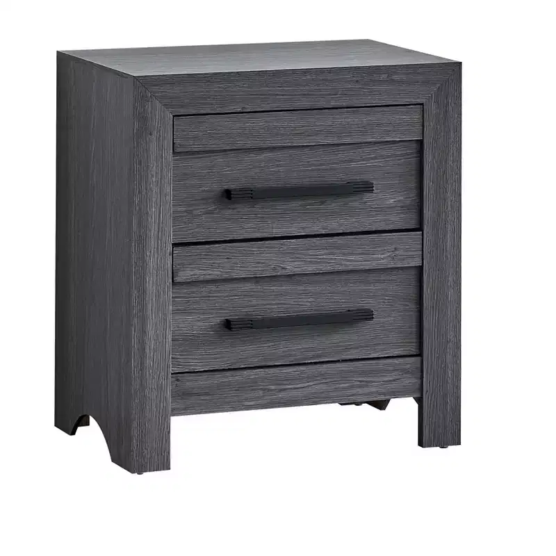 Passion Furniture Rustica Gray 2-Drawer 24 in. W Nightstand