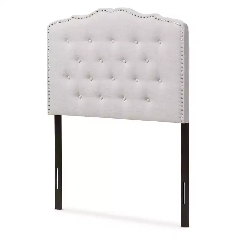 Modern Contemporary Fabric Upholstered Headboard Grayish Beige