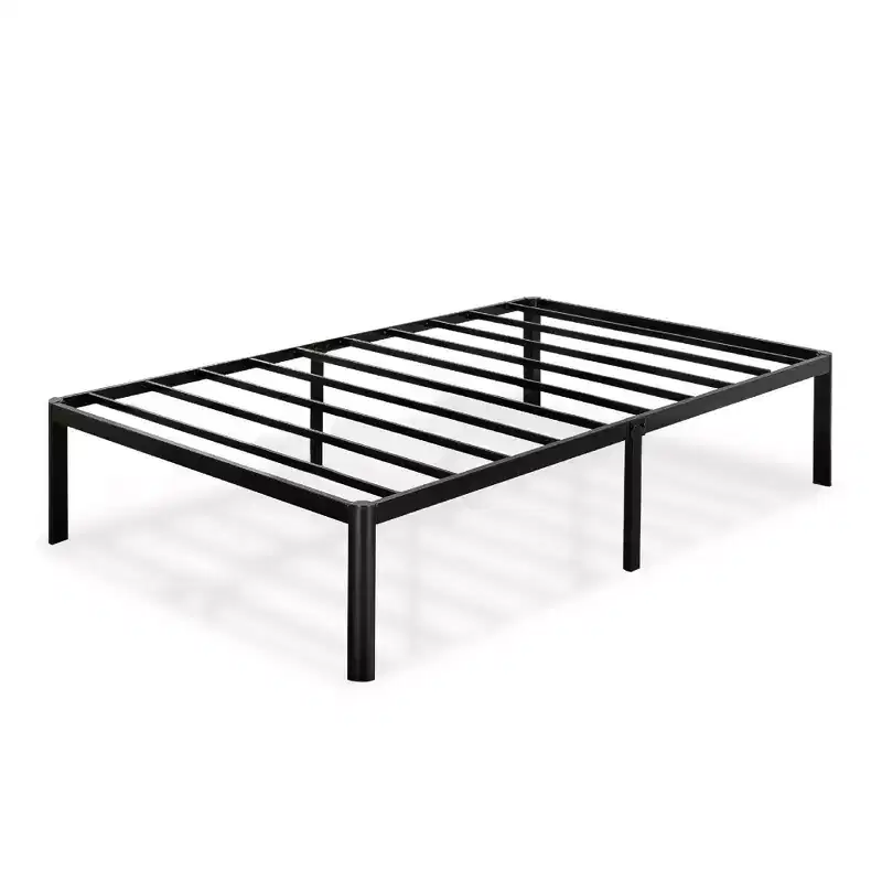 16 Van Metal Platform Bed Frame with Steel Slat Support Black - Zinus