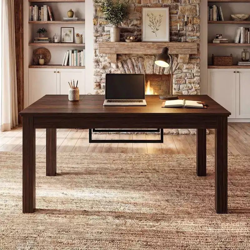 Famapy Walnut Multi-Functional Dining Game Table Convertible Table  Dining, Office & Board Game Station