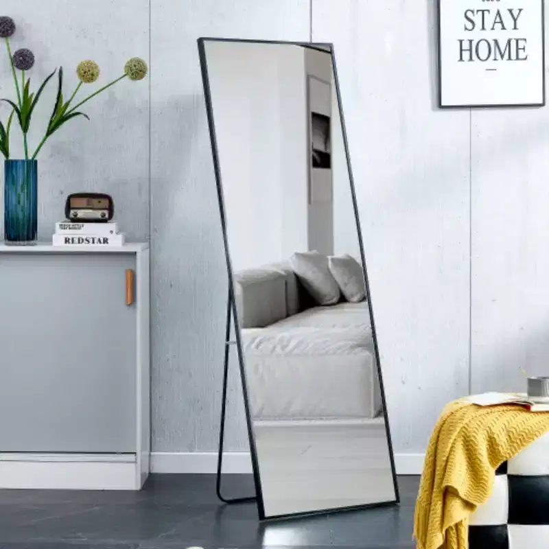 Aluminum Alloy Metal Frame Wall-mounted Full-length Mirror, Bathroom Vanity Mirror, Bedroom Porch, Decorative Mirror, Clothing Store