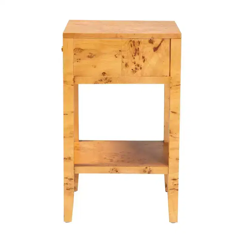 bali & pari Ghina Wood 1 Drawer Nightstand Light Mappa Burl