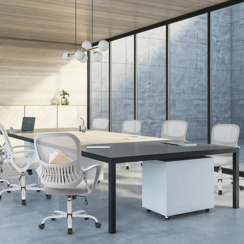 Ergonomic Office Chair Home Desk Mesh Chair with Fixed Armrest