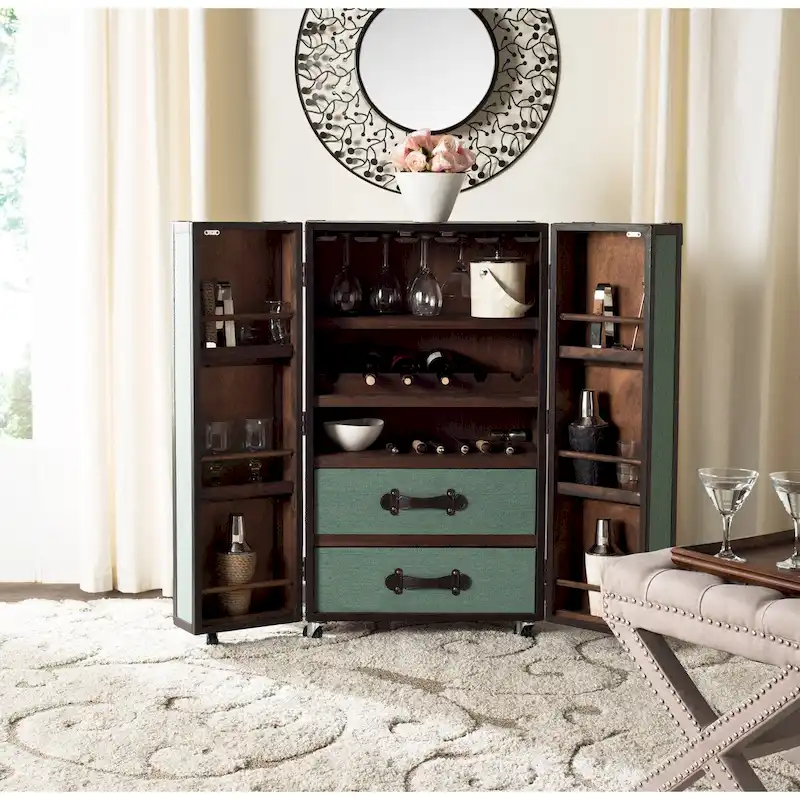 SAFAVIEH Krista Storage Beige Bar Cabinet - 23.6 x 17.7 x 42.1 - 24Wx18Dx42H