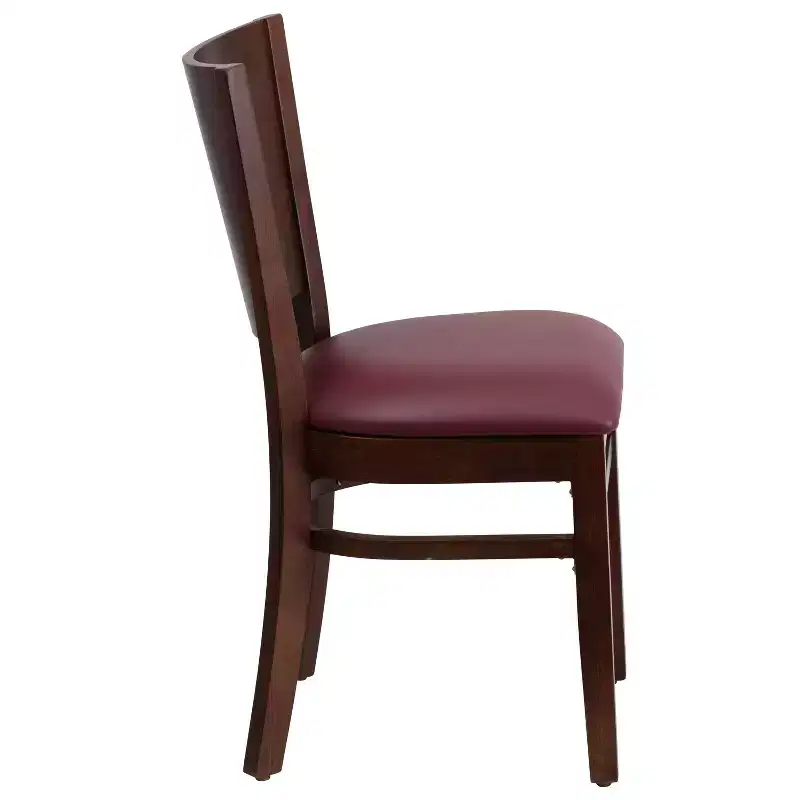 2 Pack Solid Back Wooden Restaurant Chair