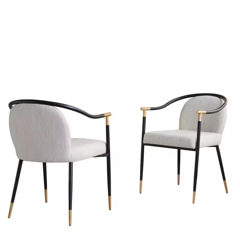 Beige Upholstered Dining Chair, King Louis Back, Set of 2
