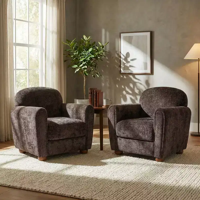 Christopher Knight Home Yannis Modern Wooden Upholstered Accent Chair with Rom Arms (Set of 2)