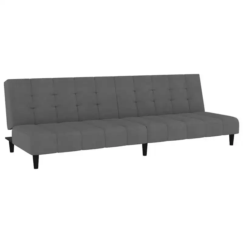 vidaXL 2-Seater Sofa Bed Dark Gray Velvet