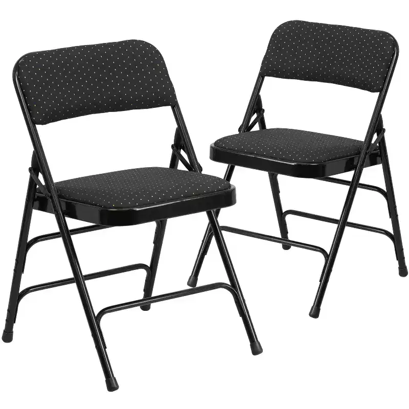 2-Pack Home & Office Party Events Fabric Padded Metal Folding Chair