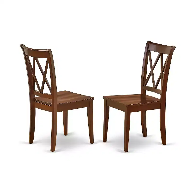 HomeStock HLCL5-LWH-W 5PC Round 42 inch Table and 4 Double X back Chairs
