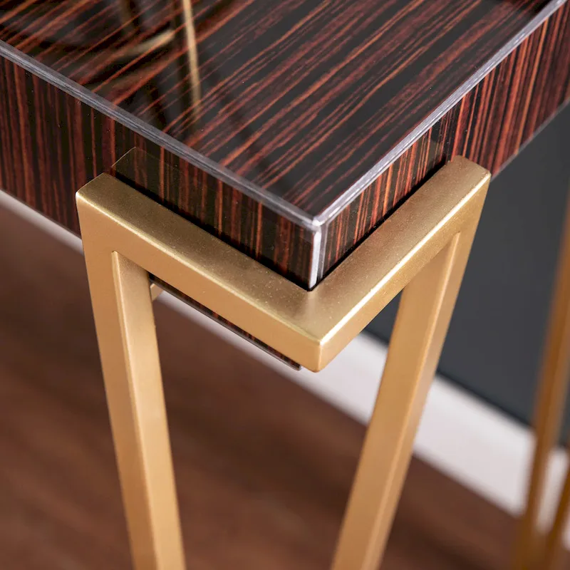 Berclair Contemporary Brown Glass Console Table