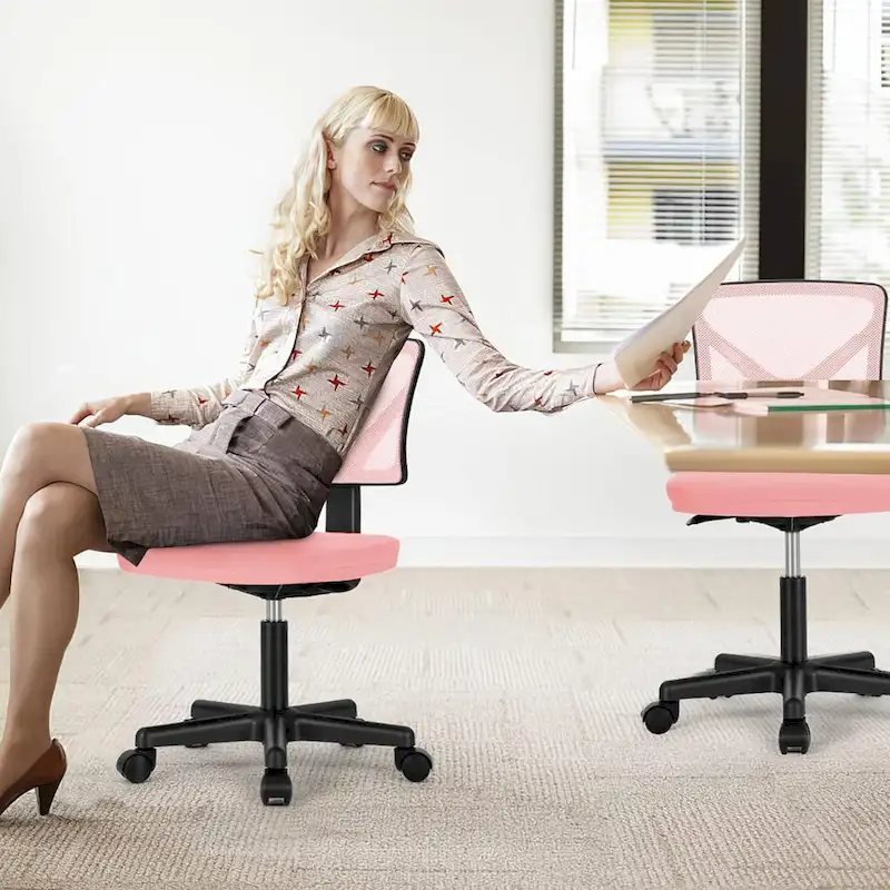 Comfy PU Leather Upholstered Office Chair, Home Desk Chair with Arms & Adjustable Swivel