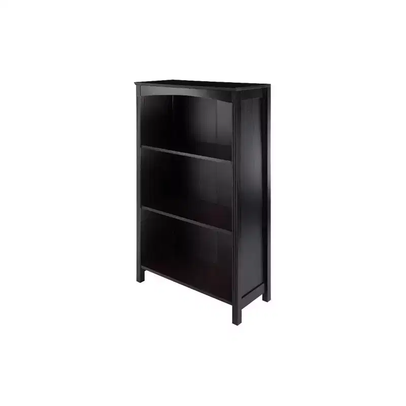 HomeStock 65 H. Espresso Wood Ladder Bookshelves 4 with Tier Shelves