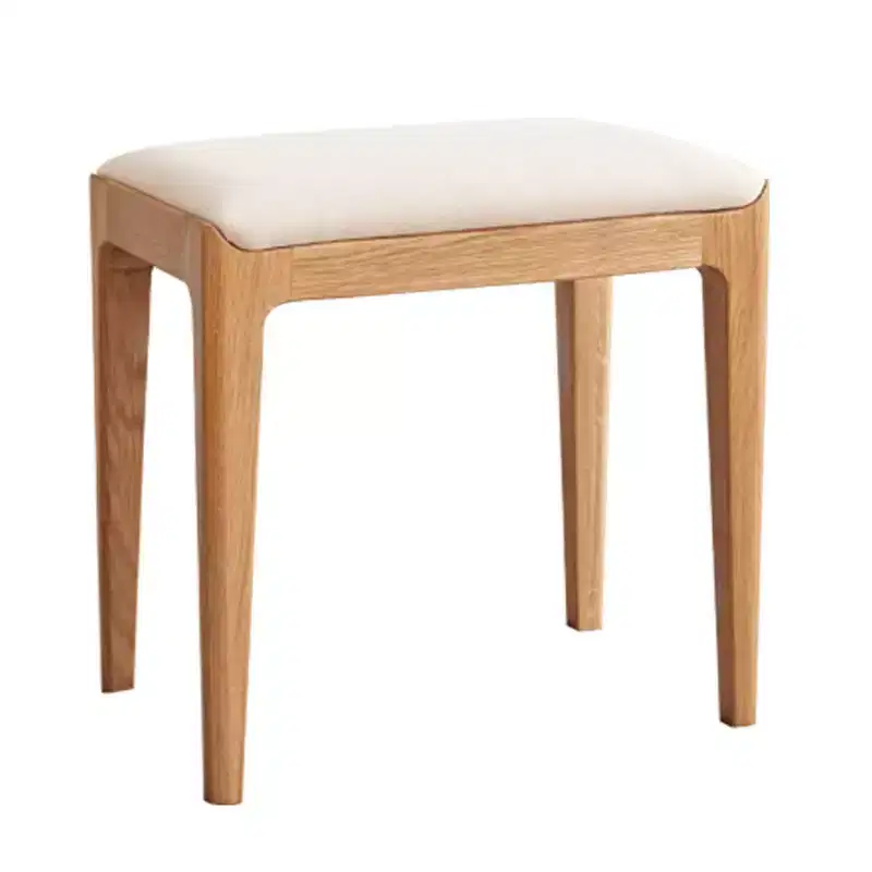 GDFStudio Ernest Modern Solid Wood Upholstered Vanity Stool