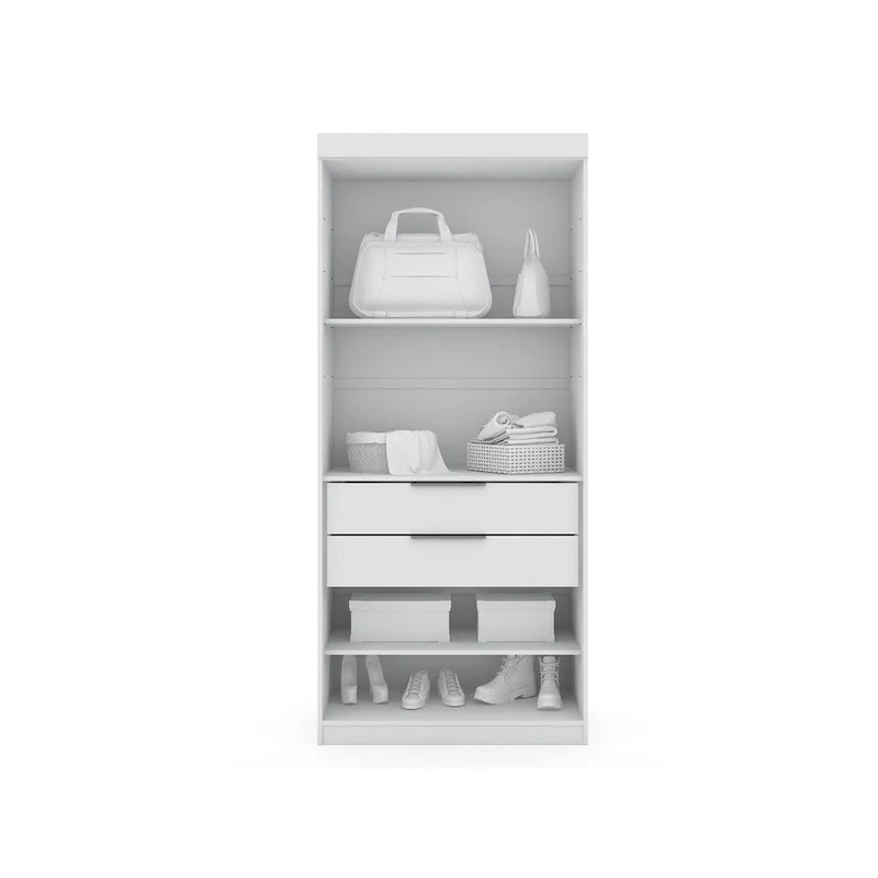 Mulberry 2 Sectional Modern Wardrobe Closet with 4 Drawers