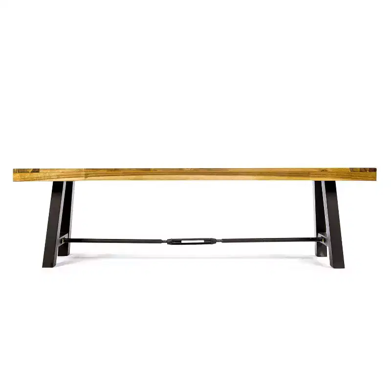 Christopher Knight Home Catriona Outdoor 63 Acacia Wood and Iron Bench with Slatted Top
