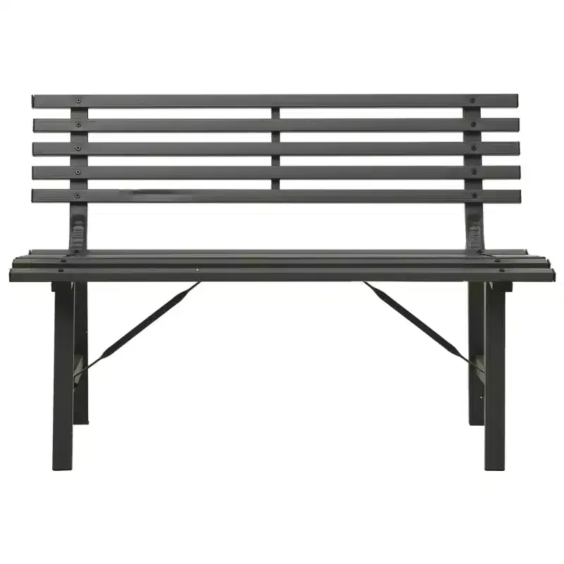 Garden Bench Black Powder-coated steel Large Durable