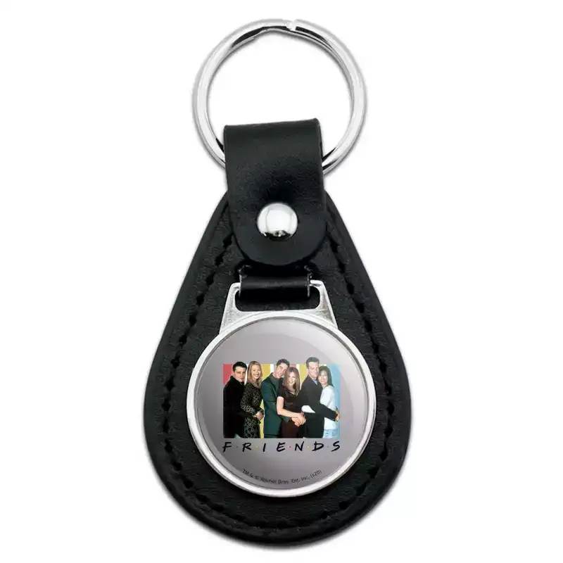 Friends Its All About Friends Black Leather Keychain