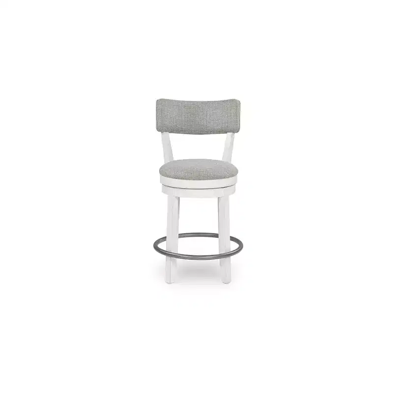 Signature Design by Ashley Robbinsdale Upholstered Swivel Barstool, Set of 2, Antique White