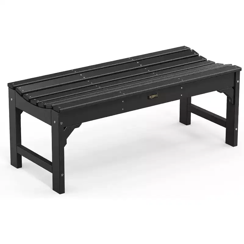 VINGLI Outdoor Bench, All-Weather Patio Bench, Poly Lumber Oversized Park Bench 800 lbs Weight Capacity for Garden Porch Balcony