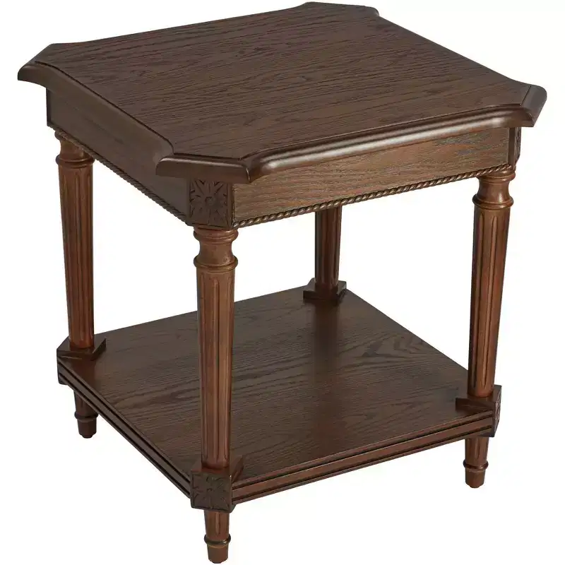 Regency Hill Pullman 22 Wide Distressed Walnut Wood Square End Table