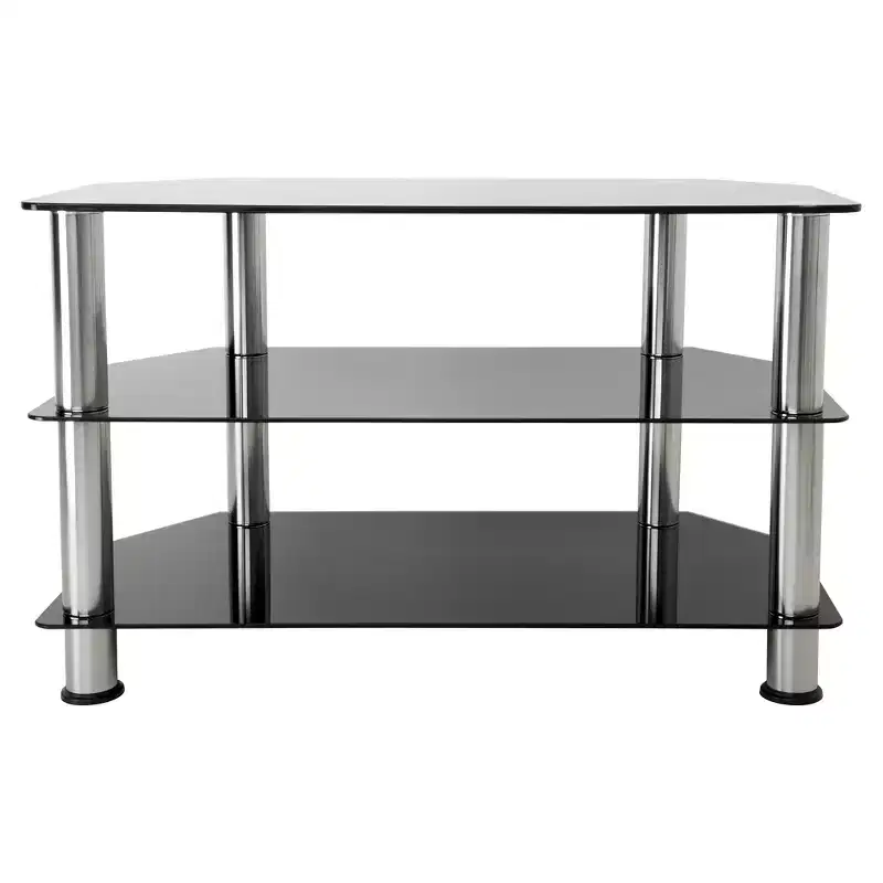 Glass Shelves TV Stand for TVs up to 42" Black