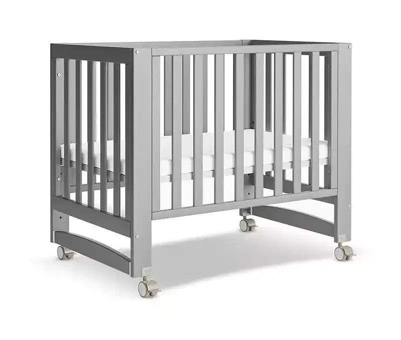 Baby Crib, 6 in 1 Convertible Mini Crib with Wheels