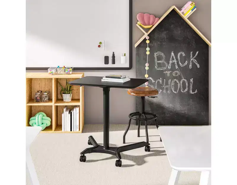 Seville Classics airLIFT XL Pneumatic Sit-Stand Mobile Desk Cart