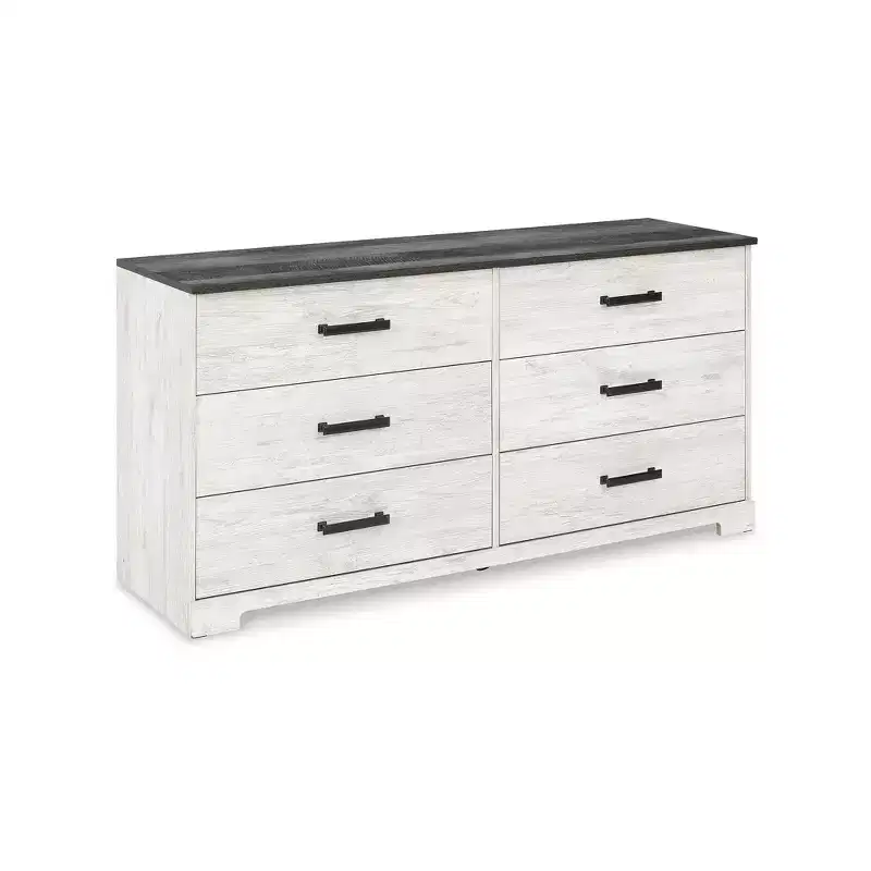 Signature Design by Ashley Casual Shawburn Dresser, Whitewash/Charcoal Gray