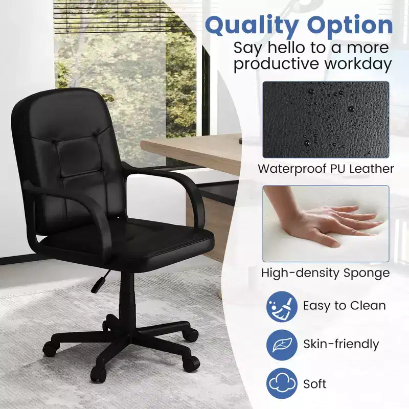 Ergonomic Mid-Back Executive Office Swivel Computer Desk Chair