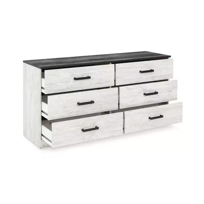 Signature Design by Ashley Casual Shawburn Dresser, Whitewash/Charcoal Gray
