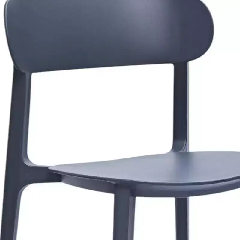Set of Four Gray Heavy Duty Plastic Dining Side Chairs