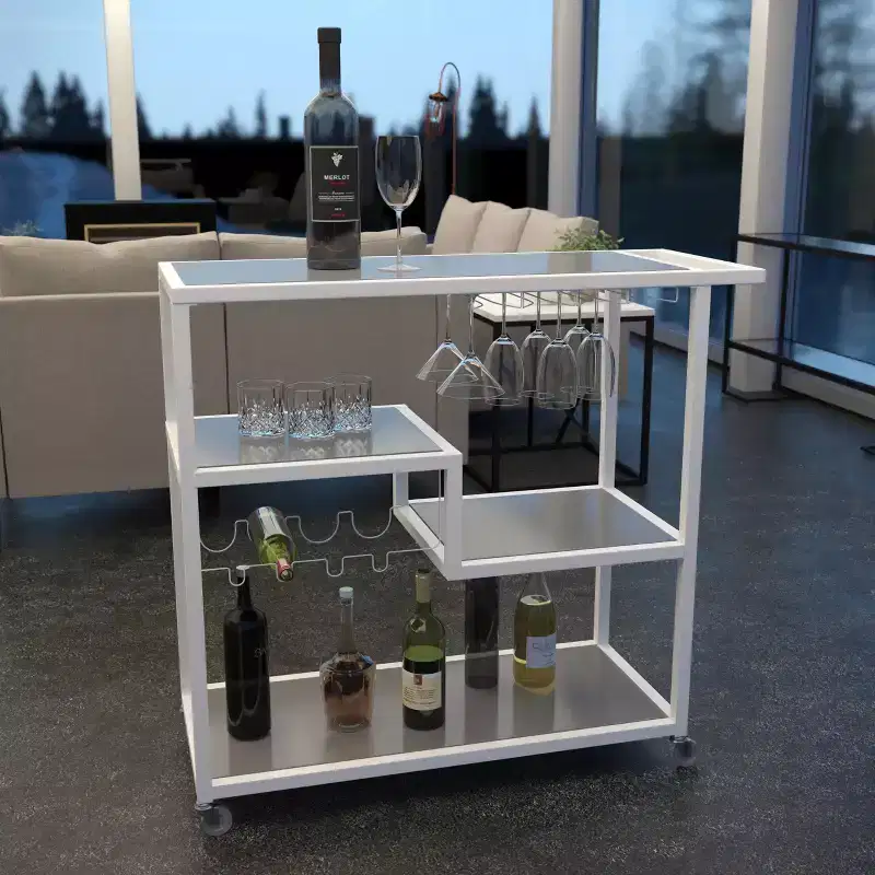 Holly & Martin Zephs Bar Cart - White - SEI