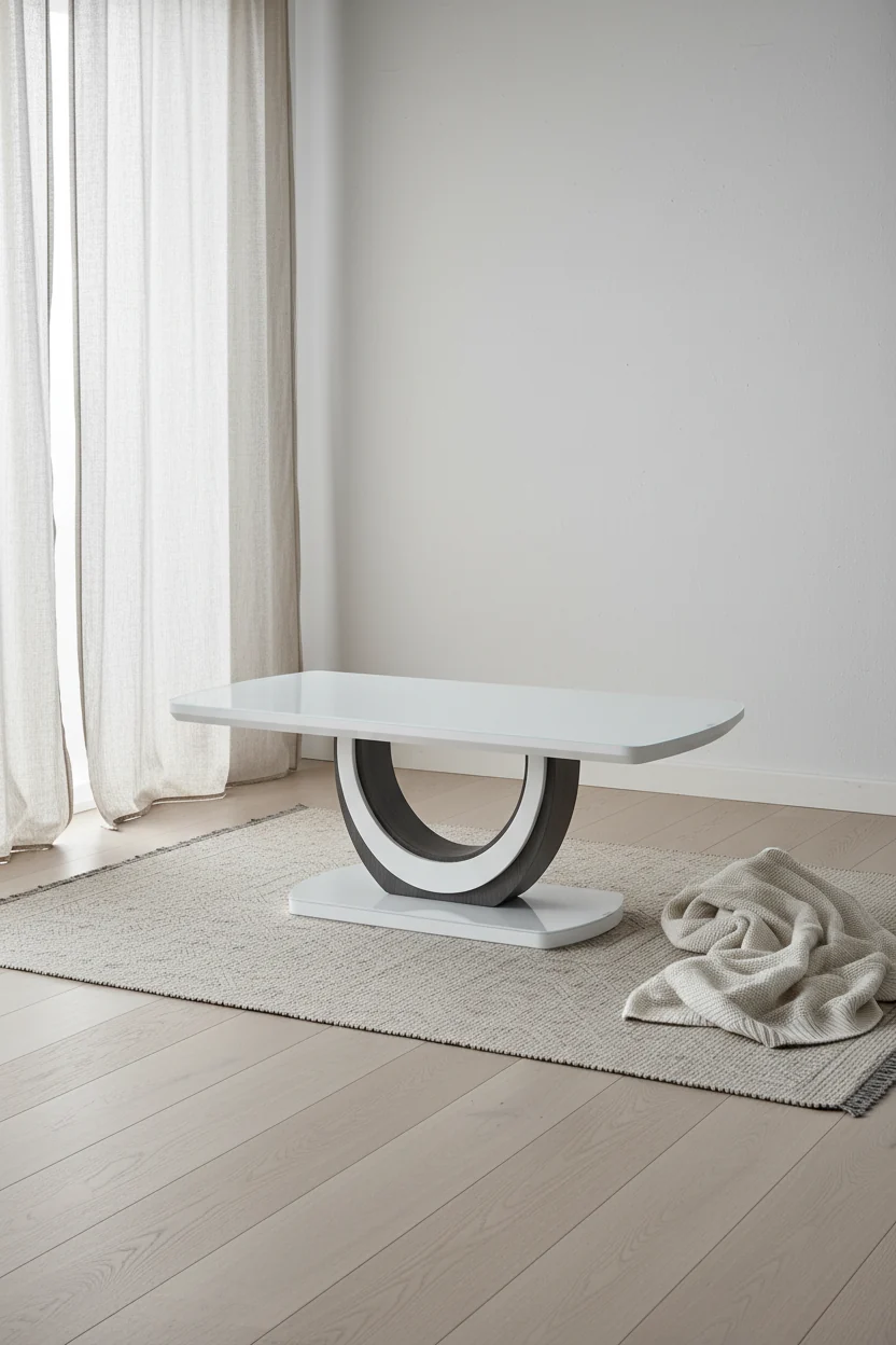 47.25 Modern Coffee Table - White and Grey