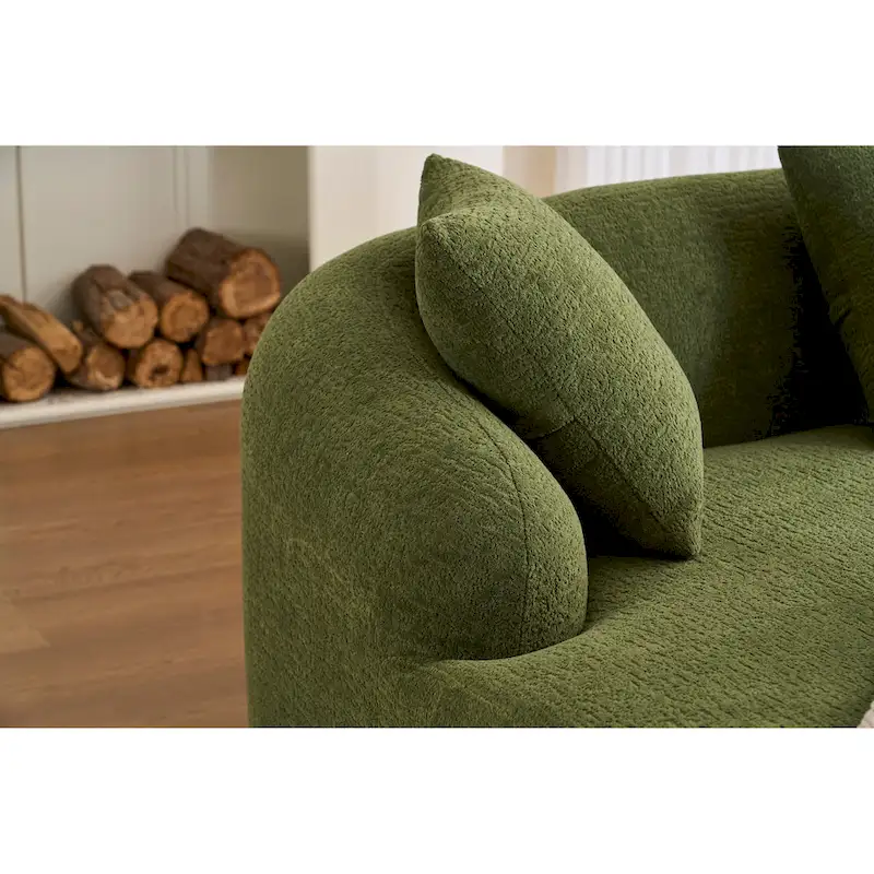L-Shaped Chenille Sectional Sofa with Chaise and 4 Pillows