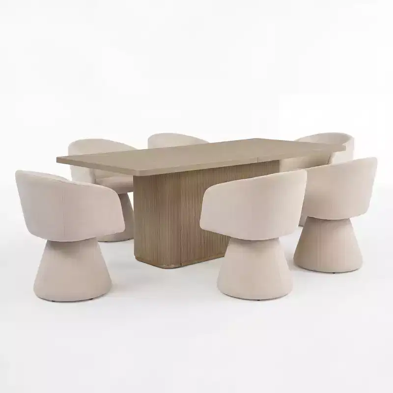 Christopher Knight Home Yodsak Modern 7 Piece Wooden and Metal Dining Set with 180 Swivel Chairs