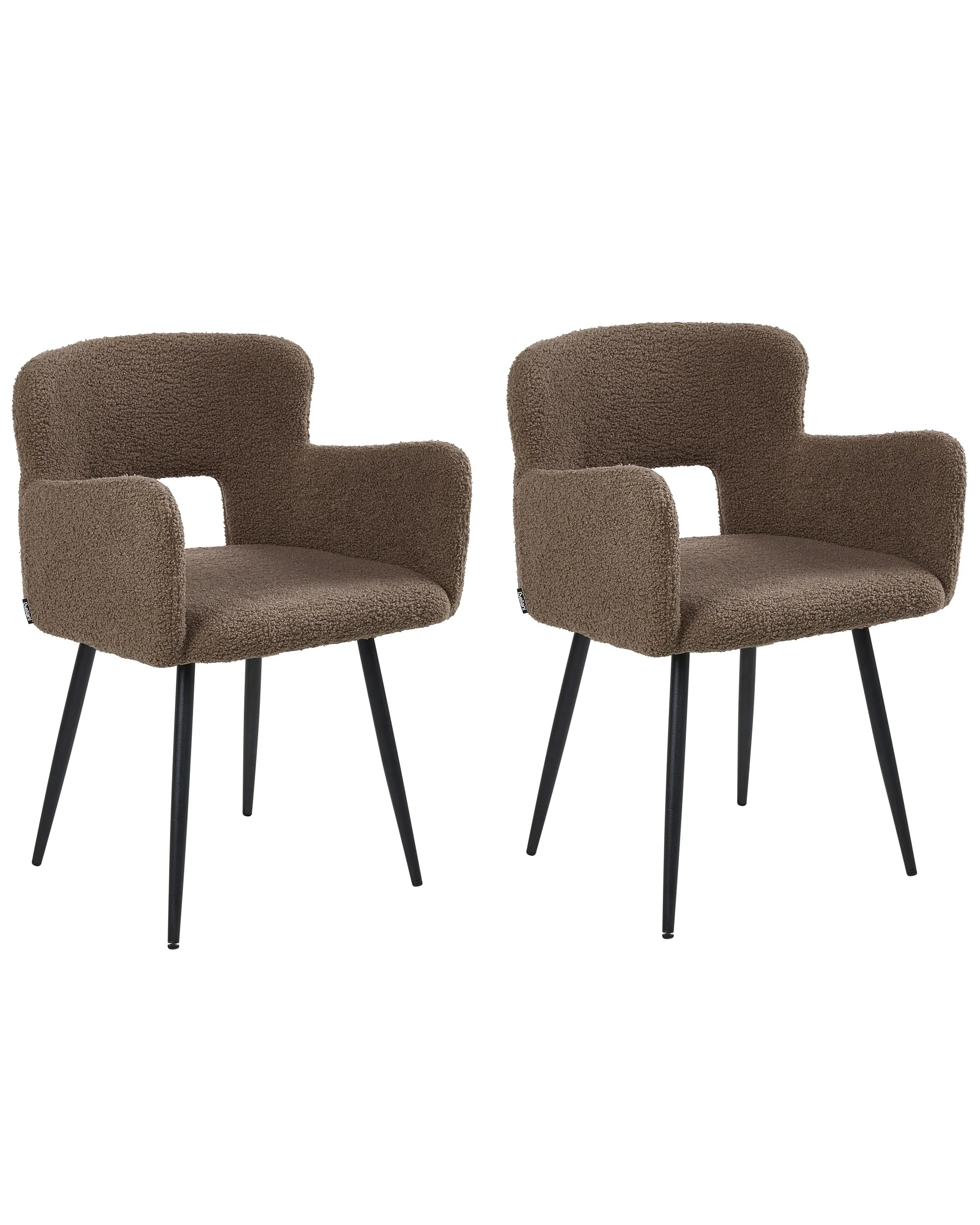 Set di 2 sedie da pranzo Bouclé Marrone