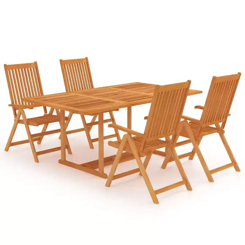 vidaXL Garden Dining Set Warm Brown Solid Teak Wood Medium