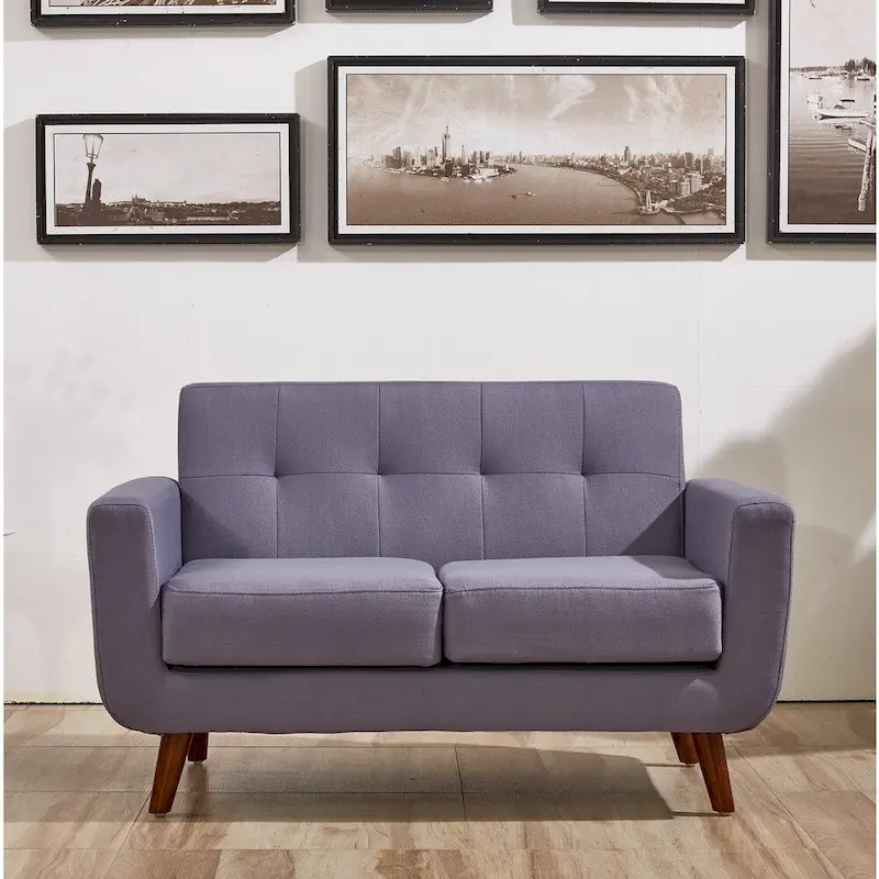 Mid-Century Modern Fabric Loveseat