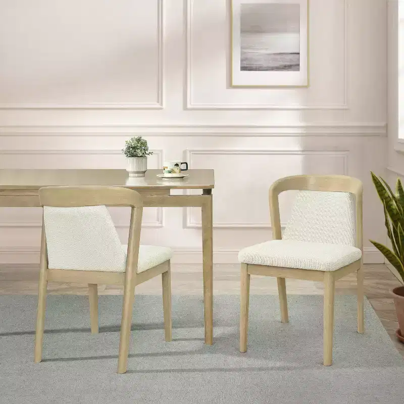Christopher Knight Home Agosti Upholstered Backrest Armless Rubberwood Dining Chairs (Set of 2)