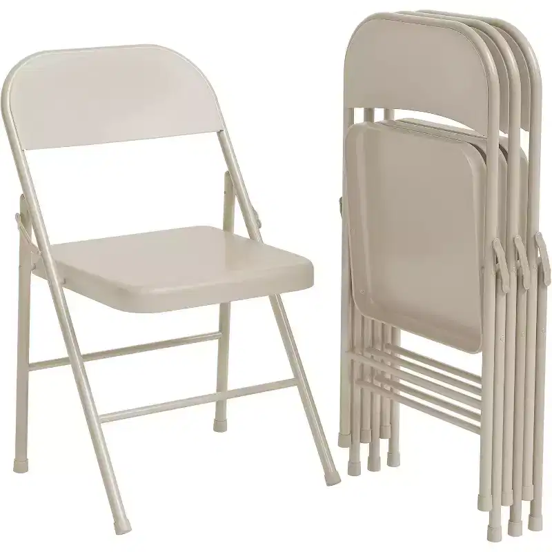 All-Steel Folding Chairs (Set of 8)  Heavy Duty 350lb Capacity for Indoor/Outdoor Events, Parties & Dining