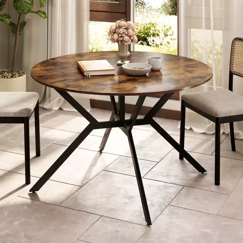 Folding Dining Table 47'' Extendable Round Kitchen Table with Drop Leaves for Home