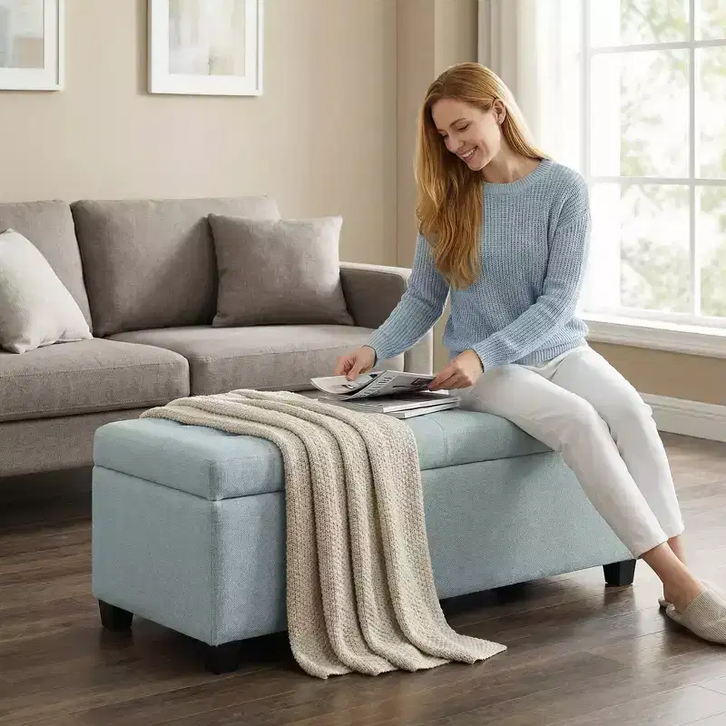 Storage Ottoman, Flower Shape Petal Ottoman, Velvet Ottoman Bench for Living Room & Entryway