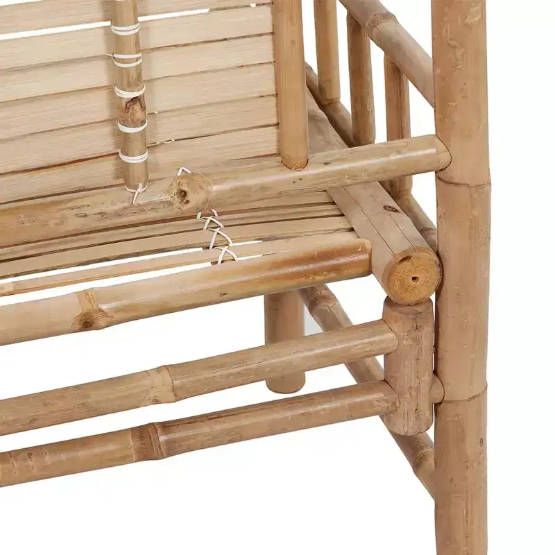 Garden Bench Natural Bamboo Bamboo and 100% polyester 47.2 in