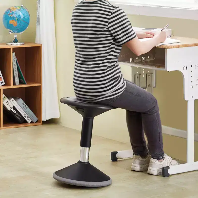 VEVOR Wobble Chair, Height-Adjustable (15.7-21.7) Active Chair, Flexible Seating Wobble Stool Made of PVC+ABS Improves Focus, Age 12-18, Black