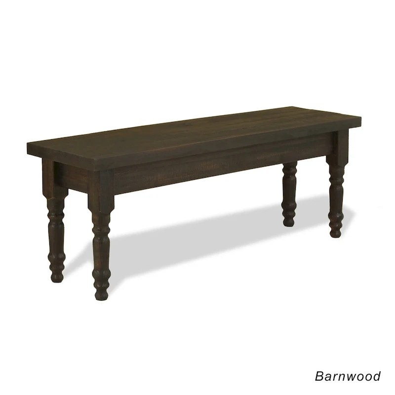 Solid Wood Dining Bench, Rustic Style, Sturdy Hardwood Frame, Dining Room & Kitchen Seating
