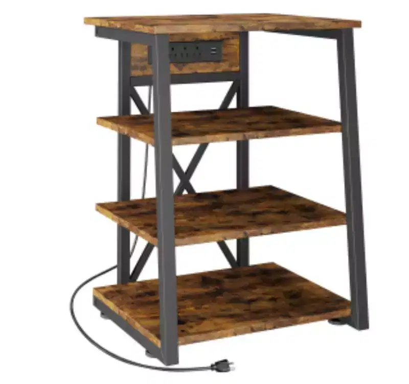 1 Set Particleboard & Metal X-shaped Media Rack,