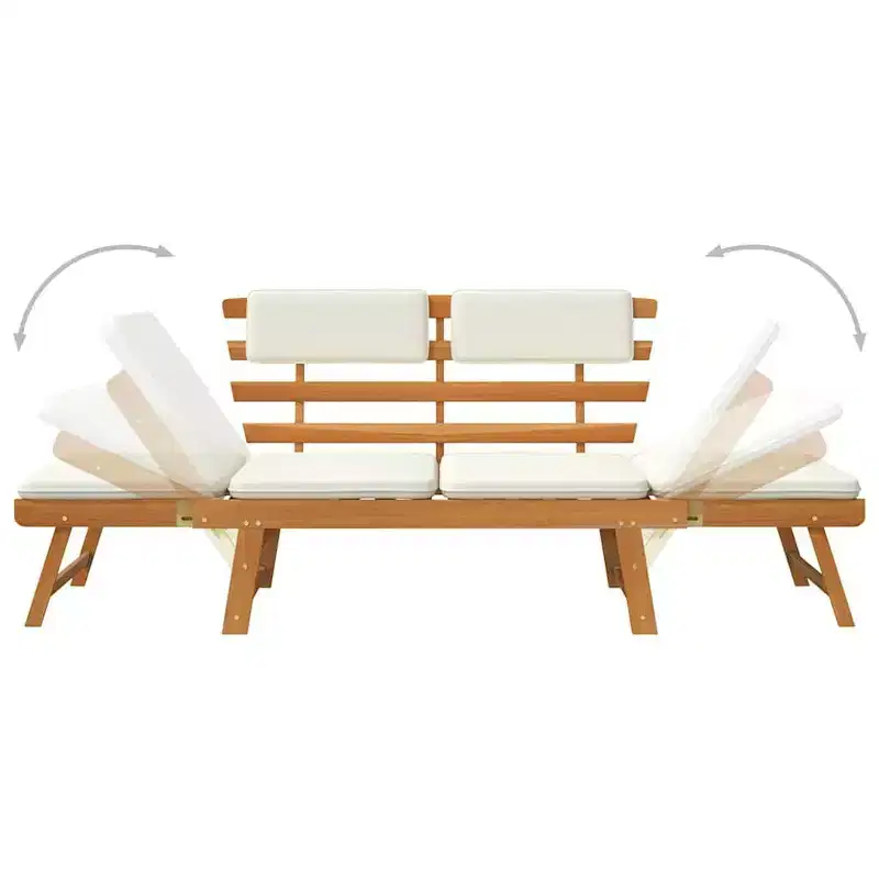 vidaXL Garden Bench Green, Brown Solid Acacia wood, Polyester Medium